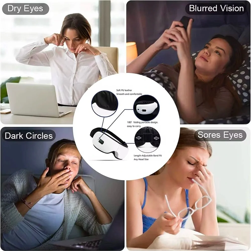 White Eye Massager with Gray Strap